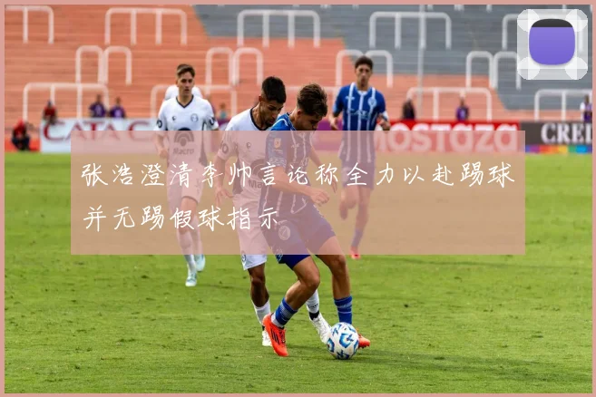 张浩澄清李帅言论称全力以赴踢球并无踢假球指示